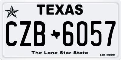 TX license plate CZB6057