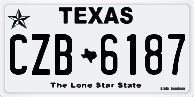 TX license plate CZB6187