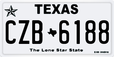TX license plate CZB6188