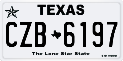 TX license plate CZB6197