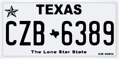 TX license plate CZB6389