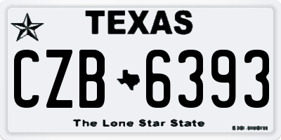 TX license plate CZB6393