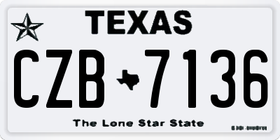 TX license plate CZB7136