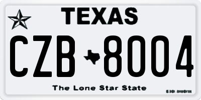TX license plate CZB8004