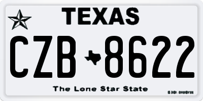 TX license plate CZB8622
