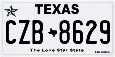 TX license plate CZB8629