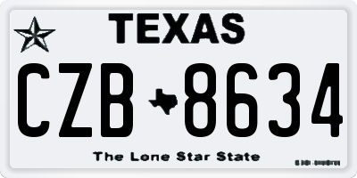 TX license plate CZB8634
