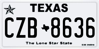 TX license plate CZB8636