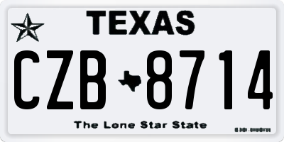TX license plate CZB8714
