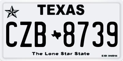 TX license plate CZB8739