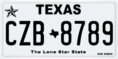 TX license plate CZB8789
