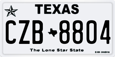 TX license plate CZB8804