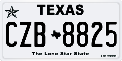 TX license plate CZB8825