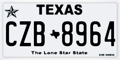 TX license plate CZB8964
