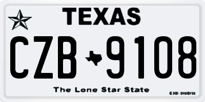 TX license plate CZB9108