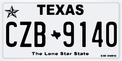 TX license plate CZB9140