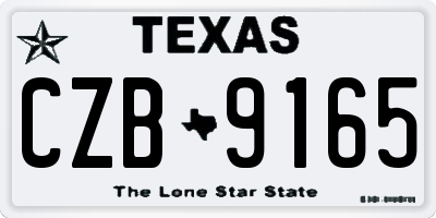 TX license plate CZB9165