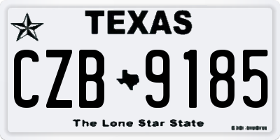 TX license plate CZB9185