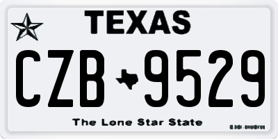TX license plate CZB9529