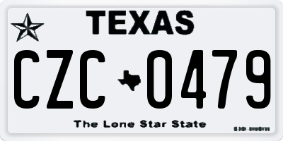 TX license plate CZC0479