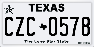 TX license plate CZC0578