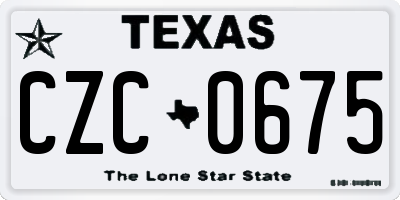 TX license plate CZC0675
