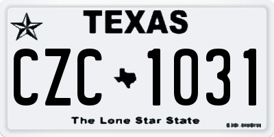 TX license plate CZC1031