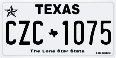 TX license plate CZC1075