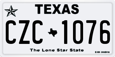 TX license plate CZC1076