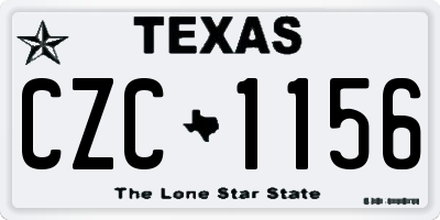 TX license plate CZC1156