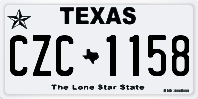 TX license plate CZC1158