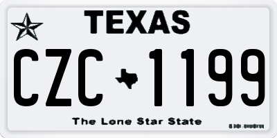 TX license plate CZC1199