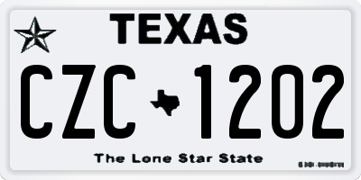 TX license plate CZC1202