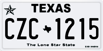 TX license plate CZC1215