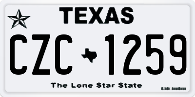TX license plate CZC1259