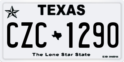 TX license plate CZC1290