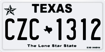 TX license plate CZC1312