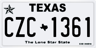 TX license plate CZC1361