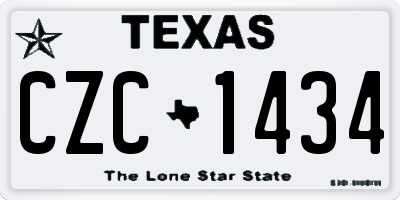 TX license plate CZC1434