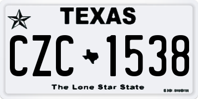 TX license plate CZC1538