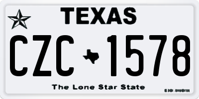 TX license plate CZC1578
