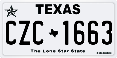 TX license plate CZC1663