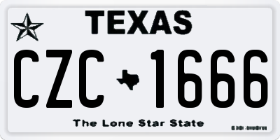 TX license plate CZC1666