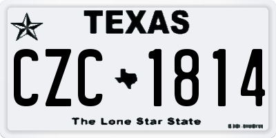 TX license plate CZC1814