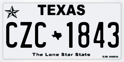 TX license plate CZC1843