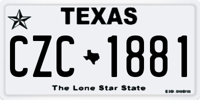 TX license plate CZC1881