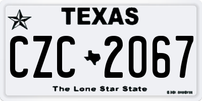 TX license plate CZC2067