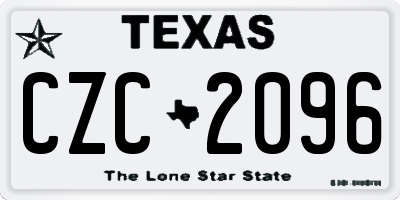 TX license plate CZC2096