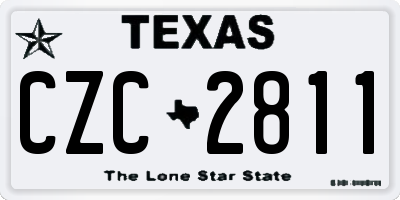 TX license plate CZC2811