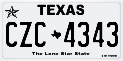 TX license plate CZC4343